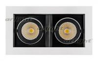 Встраиваемый светильник Arlight  CL-KARDAN-S180x102-2x9W Warm (WH-BK, 38 deg)