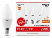 Набор из 3 ламп светодиодных Gauss LED Elementary E14 7Вт 2700K 33117T