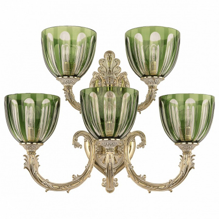Бра Bohemia Ivele Crystal 7109 7109B16/3+2/210 GW P1 U Clear-Green/H-1H