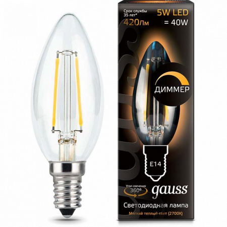Лампа светодиодная Gauss 1038 E14 5Вт 2700K 103801105-D